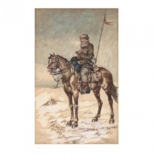 f-luis-mora-ny-ct-1874-1940-portrait-of-a-cavalryman