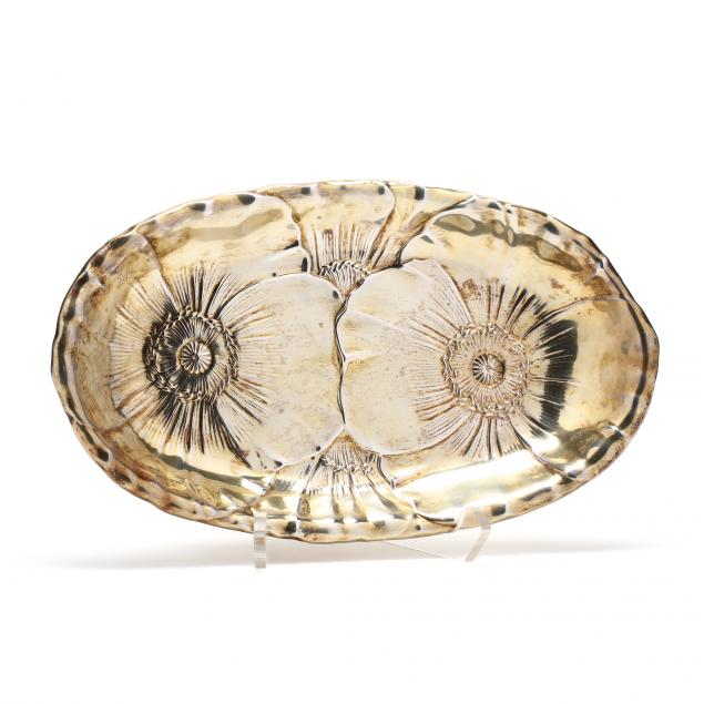wallace-sterling-silver-gilt-bread-dish-with-poppy-design