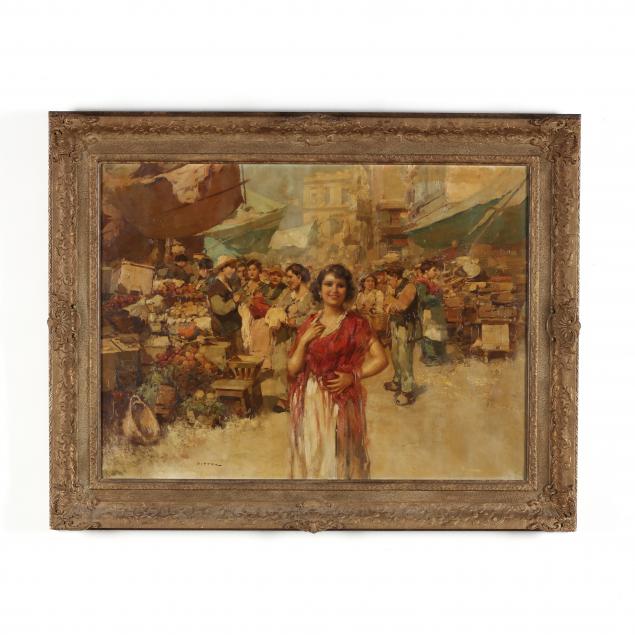 giuseppe-pitto-italian-1857-1928-market-scene-with-smiling-woman