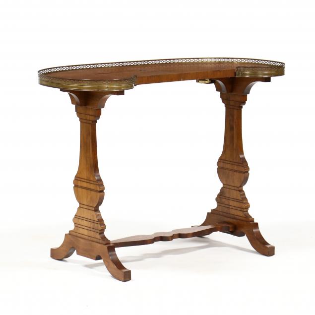 neoclassical-style-walnut-kidney-shaped-writing-table