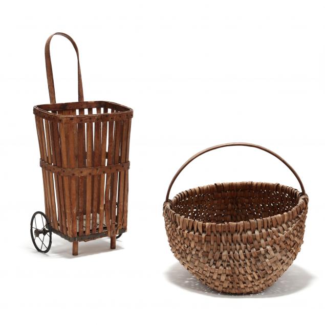 large-antique-buttocks-basket-and-market-cart