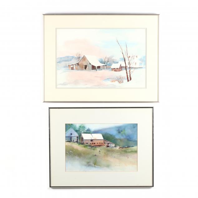 two-contemporary-farm-landscape-watercolors-by-nc-artists