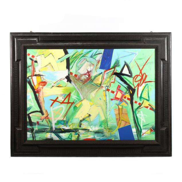 a-contemporary-abstract-painting-in-a-19th-century-dutch-frame