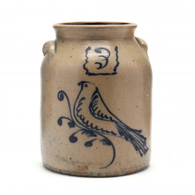 stoneware-3-gallon-crock-with-cobalt-bird-decoration