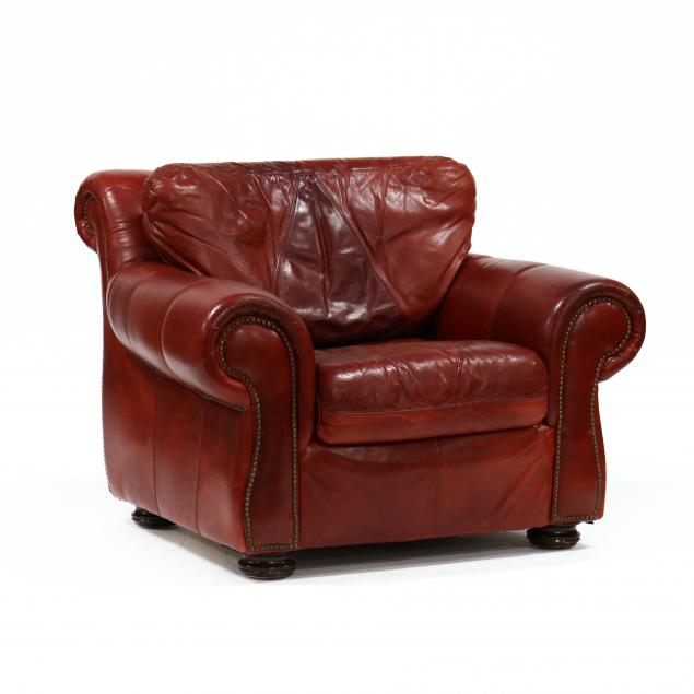 contemporary-red-leather-club-chair