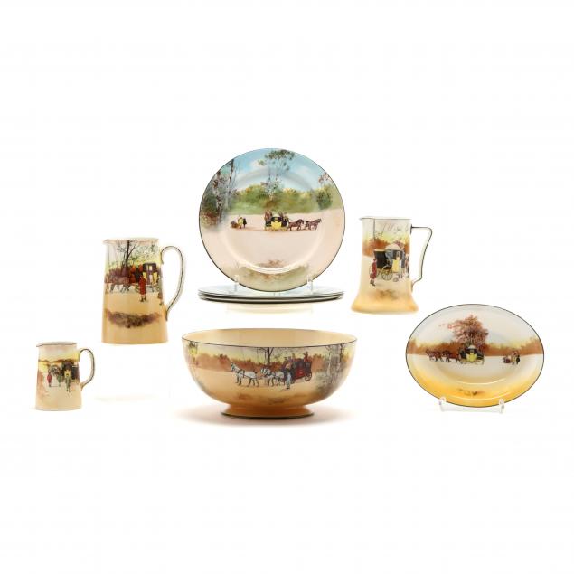 a-group-of-nine-royal-doulton-coaching-days-tableware