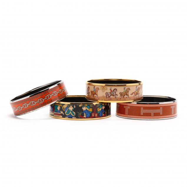 a-group-of-four-enamel-bangle-bracelets-hermes