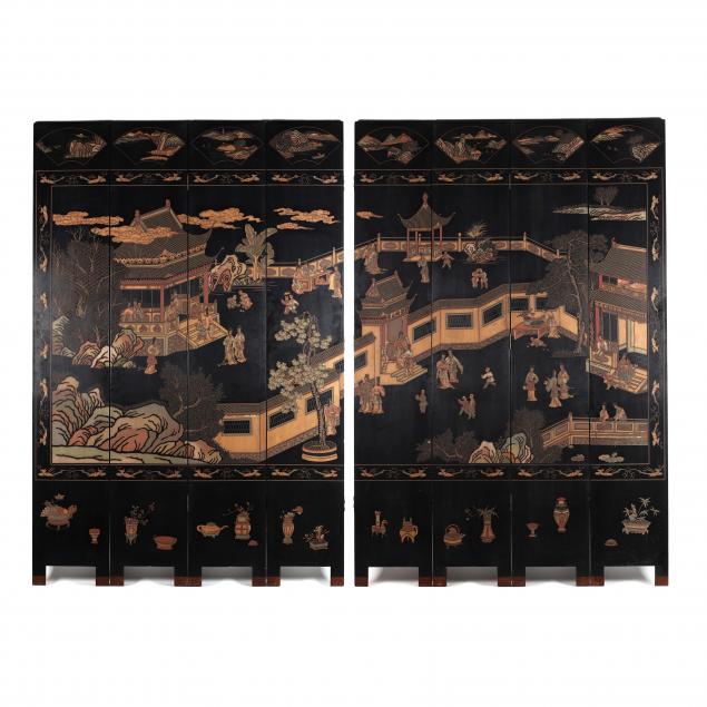 chinese-large-eight-panel-carved-and-lacquered-floor-screen