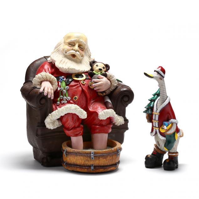 two-christmas-figures-an-apsit-brothers-of-california-santa-and-duck