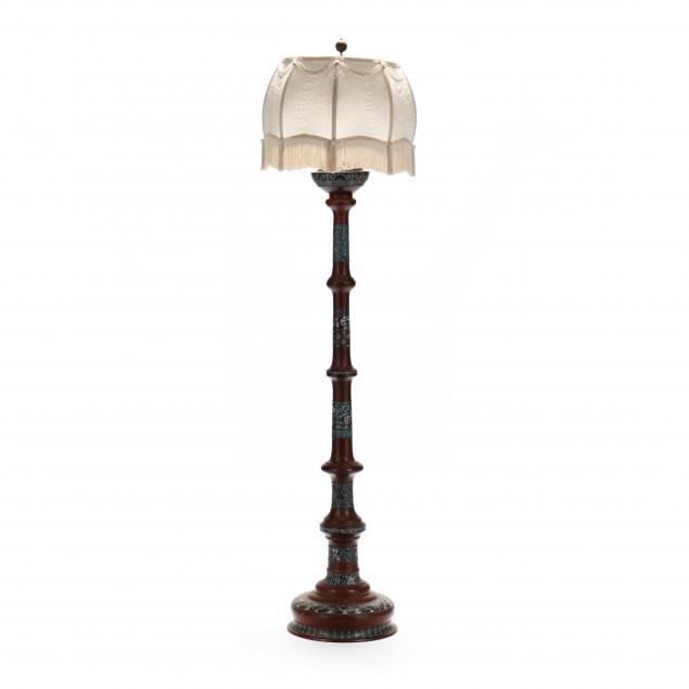 antique-champleve-floor-lamp