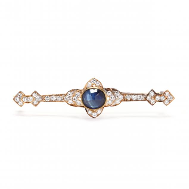 18kt-gold-sapphire-and-diamond-brooch