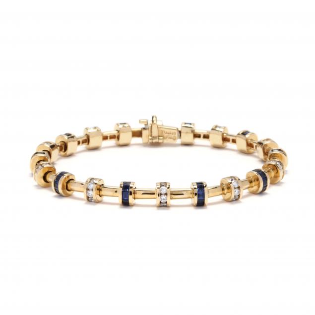 18kt-gold-diamond-and-sapphire-bracelet-charles-krypell