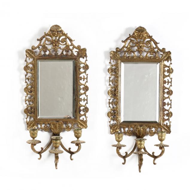 pair-of-antique-mirrored-brass-sconces