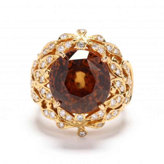 gold-orange-zircon-and-diamond-ring