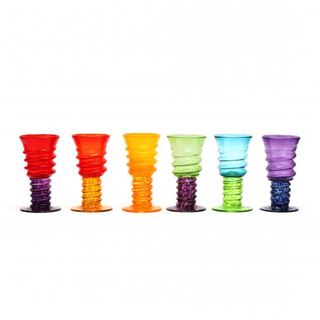rossi-thomas-six-spiral-art-glass-goblets