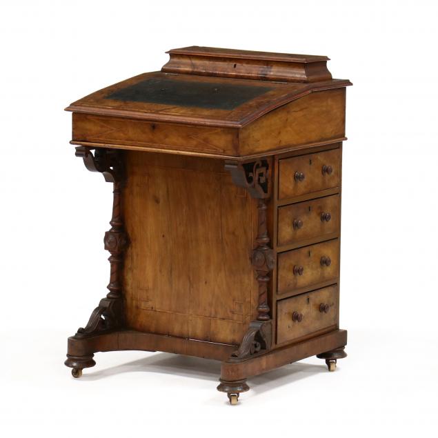 antique-english-inlaid-burlwood-davenport-desk