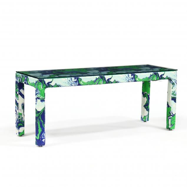 Upholstered deals console table