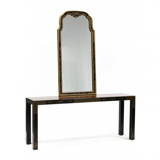 drexel-heritage-chinoiserie-console-table-and-mirror