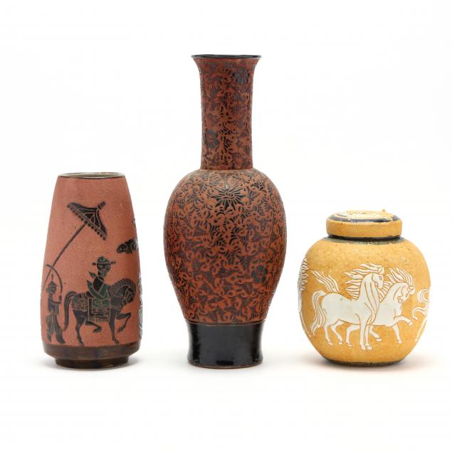 three-pieces-of-dona-art-pottery