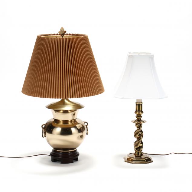 two-decorative-brass-table-lamps