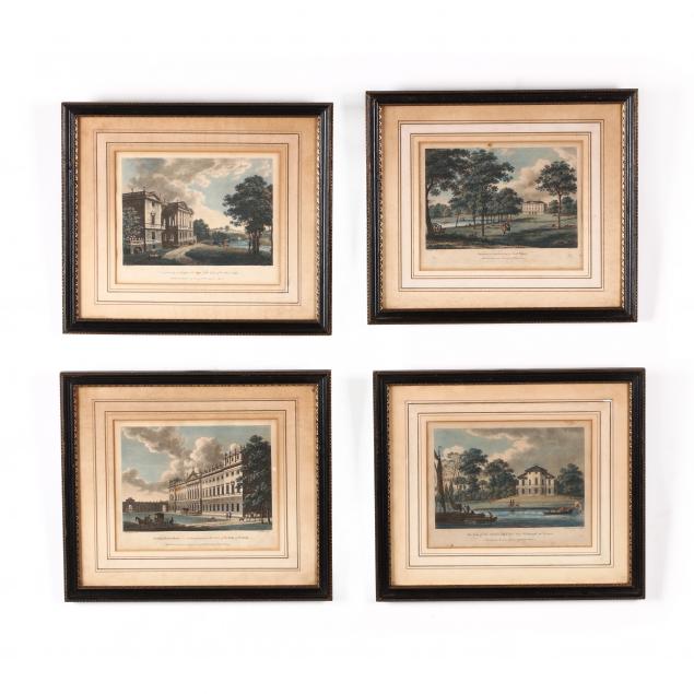 four-antique-engravings-from-i-watts-views-of-seats-of-the-nobility-and-gentry-i