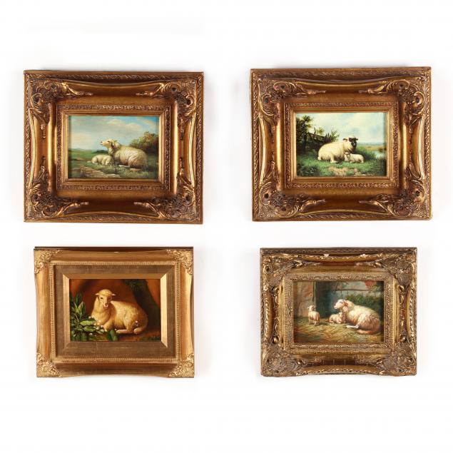 a-collection-of-four-contemporary-decorative-paintings-of-sheep