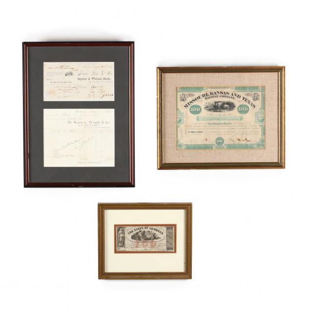 three-framed-19th-century-financial-items