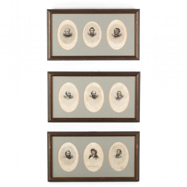 three-frames-with-lithograph-portraits-of-confederate-generals