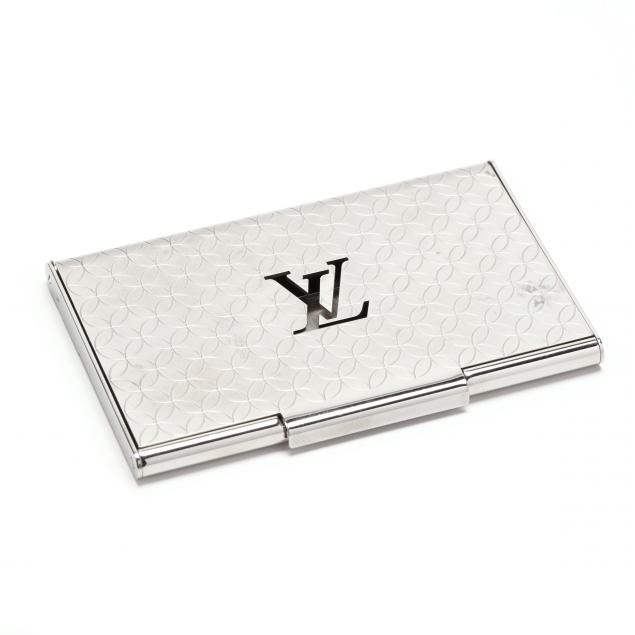 Louis Vuitton Silver Metal Champs Elysées Card Holder Silvery ref