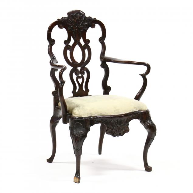 antique-continental-carved-walnut-armchair