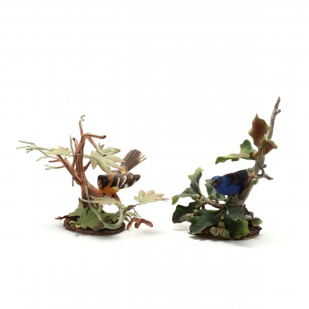 boehm-two-porcelain-grosbeak-sculptures