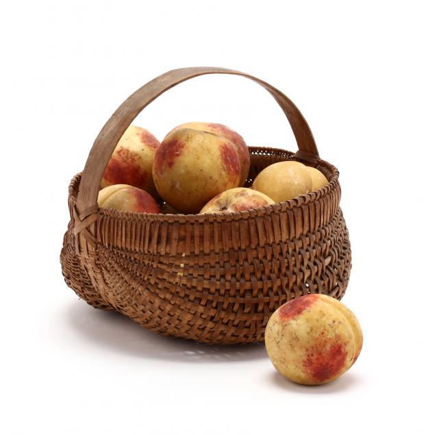 13-antique-painted-stone-peaches-and-basket