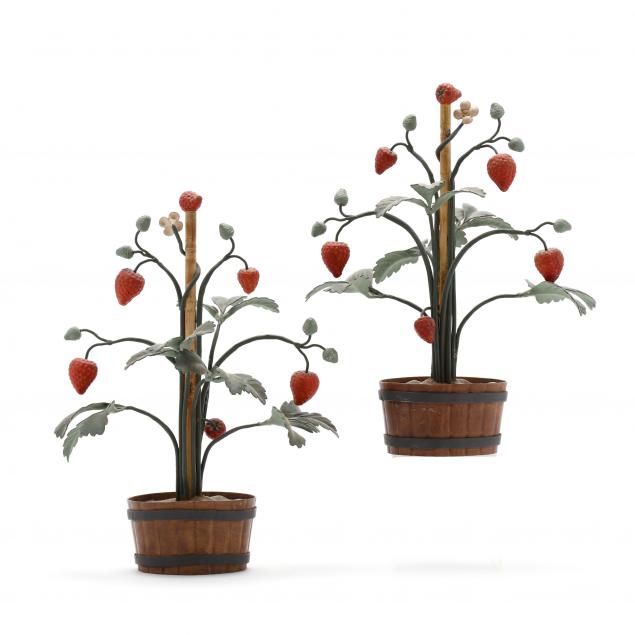 pair-of-tole-strawberry-plants