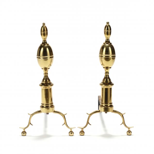 colonial-williamsburg-pair-of-chippendale-style-brass-lemon-top-andirons