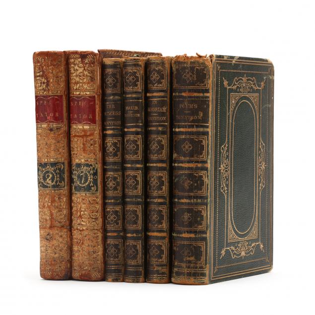 six-antique-english-leatherbound-books