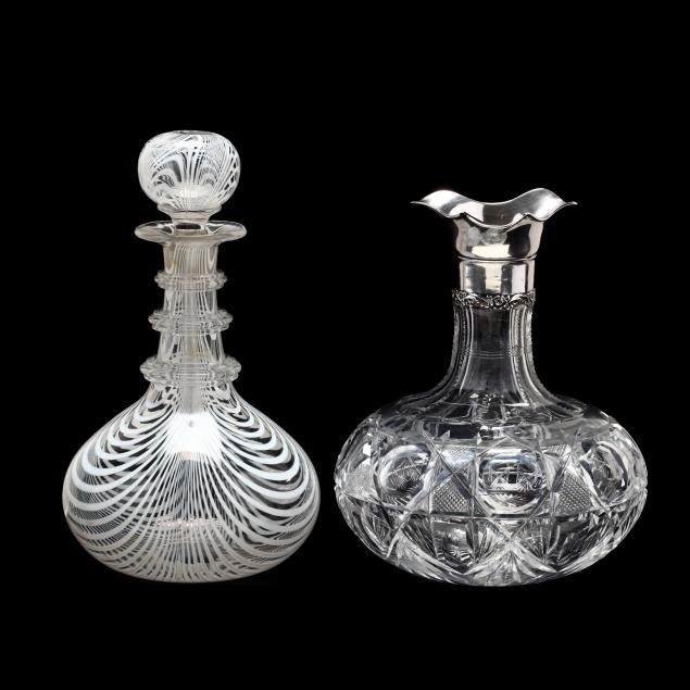 two-antique-glass-decanters