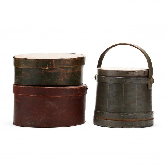 two-antique-pantry-boxes-and-a-firkin-bucket