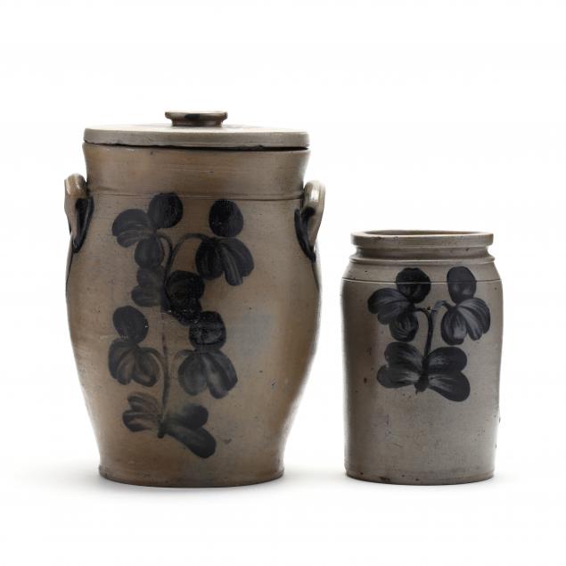 two-stoneware-jars-with-cobalt-decoration