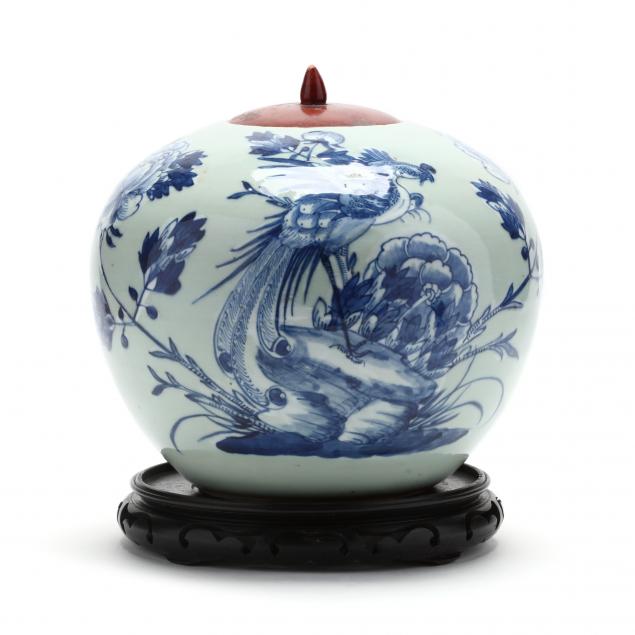 a-chinese-celadon-ground-blue-and-white-porcelain-ginger-jar
