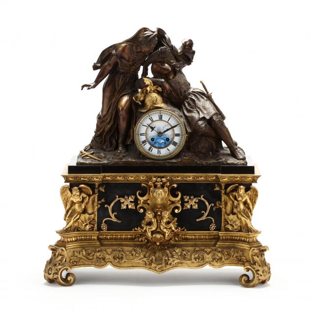 a-napoleon-iii-bronze-black-marble-figural-mantel-clock