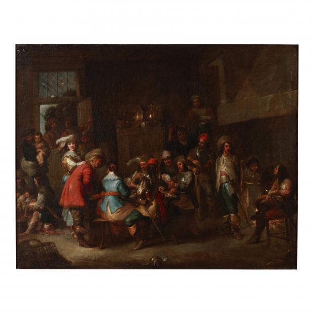 dutch-school-17th-century-a-guardroom-interior-with-soldiers-in-mixed-company