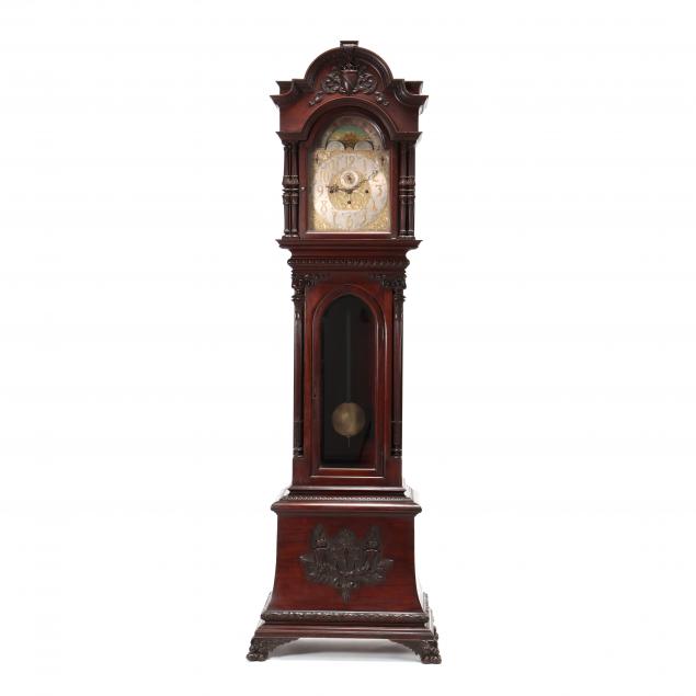 elite-empire-revival-carved-mahogany-tall-case-clock