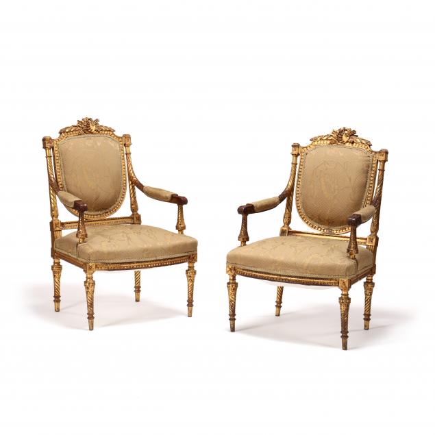 pair-of-antique-louis-xvi-style-gilt-and-carved-fauteuil