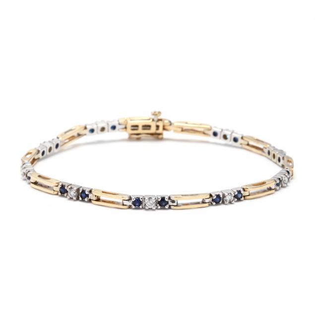 14kt-bi-color-gold-diamond-and-sapphire-bracelet