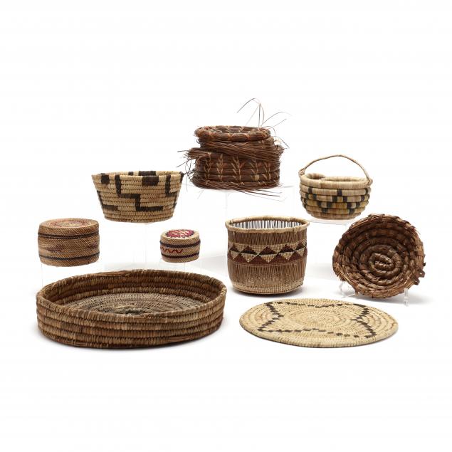 eight-vintage-navajo-baskets
