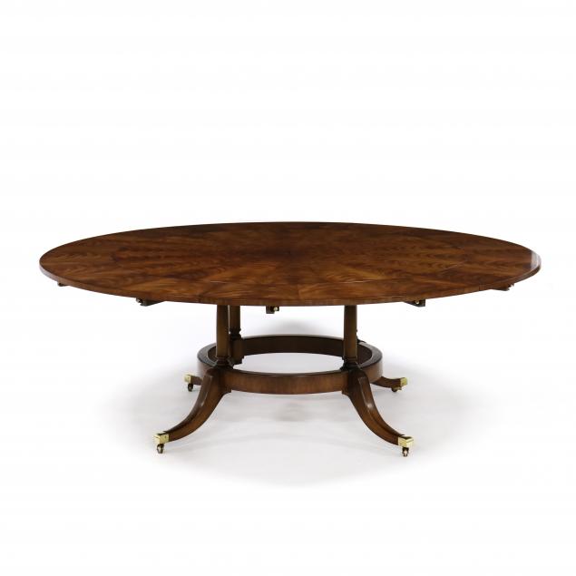 e-j-victor-regency-style-inlaid-mahogany-pedestal-dining-table