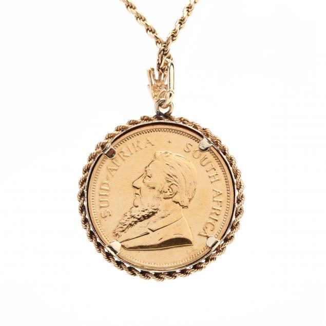 Gold South African Coin Pendant Necklace (Lot 1031 - Estate Jewelry ...