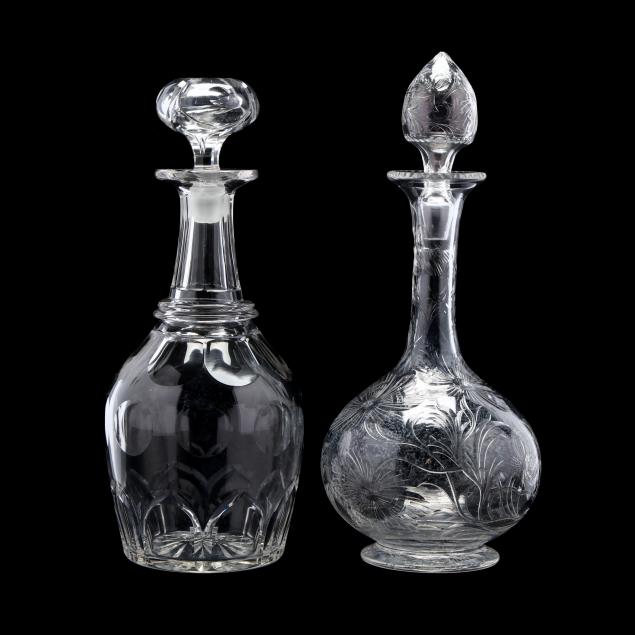 two-antique-cut-crystal-decanters