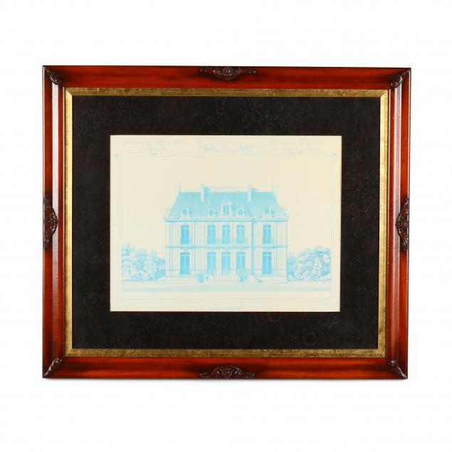a-framed-architectural-print-from-cesar-daly-s-i-nouvelles-maisons-des-environs-de-paris-i