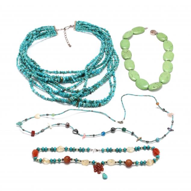 four-turquoise-bead-necklaces